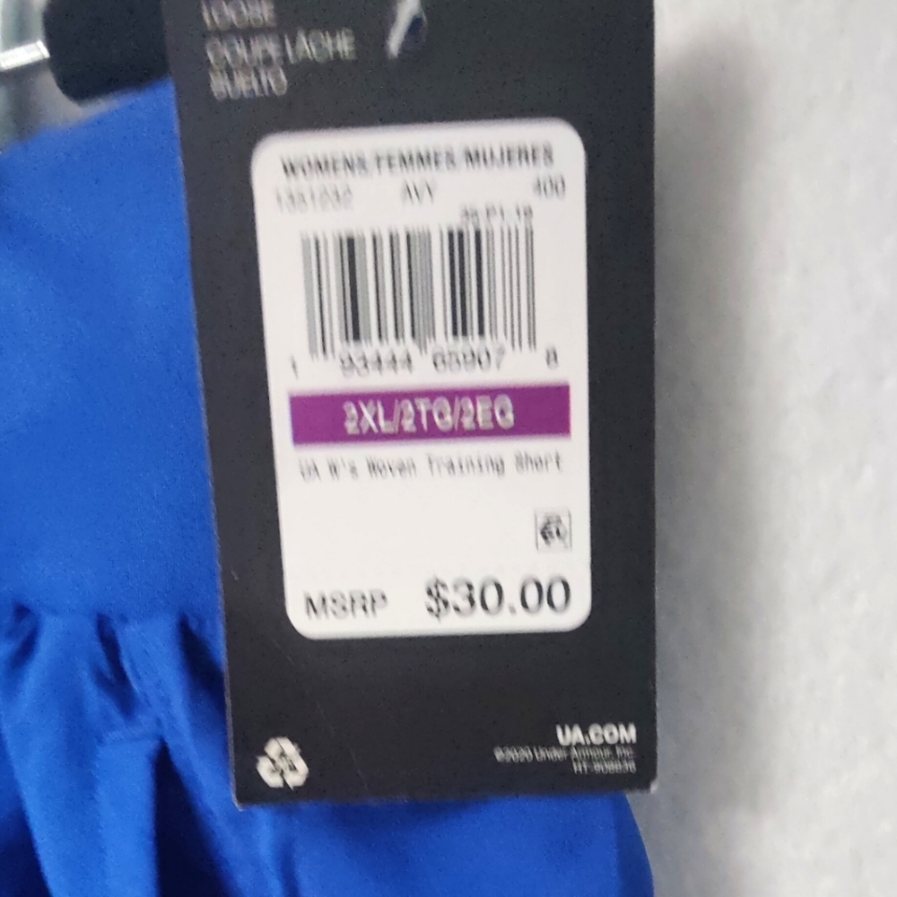 NEW Under Armour Women's 2XL Blue Athletic Shorts Loose Heatgear Solid - Picture 4 of 12